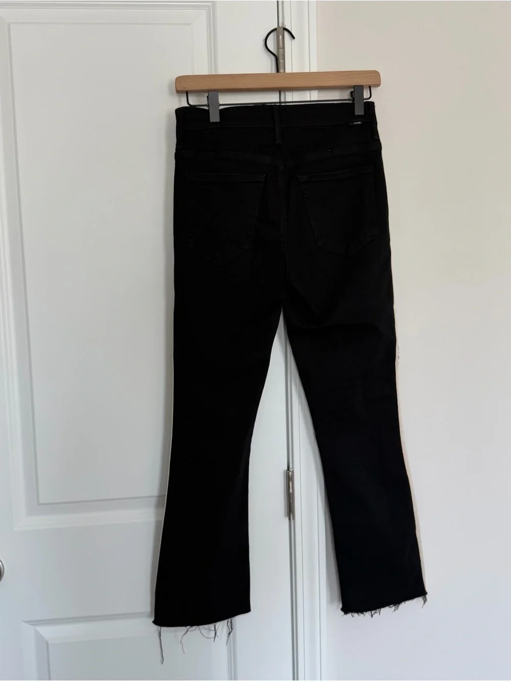Mother The Insider Crop Step Fray in Guilty Racer Black